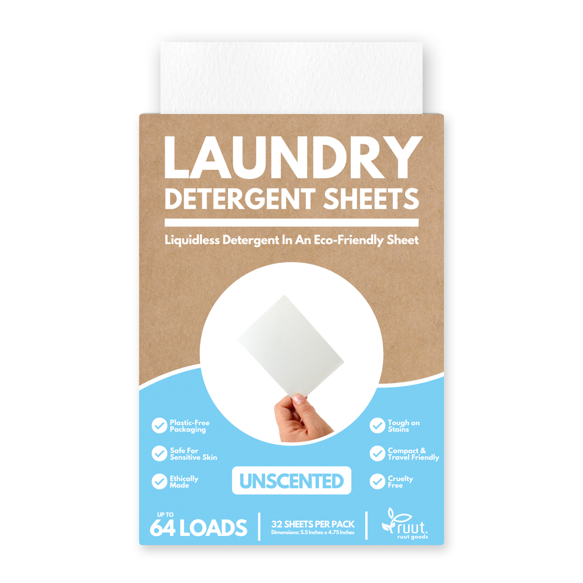 Laundry Detergent Sheet Travel Pack, Non-Scented (6 Load